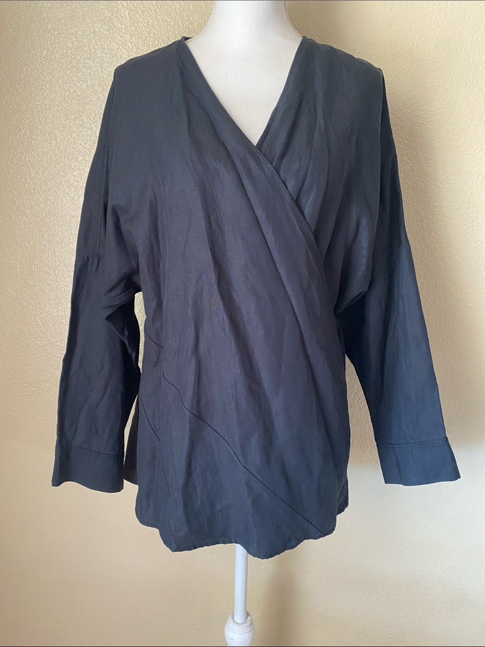 COS Linen Blend Wrap Style Top Women’s Size EUR Medium Lagenlook